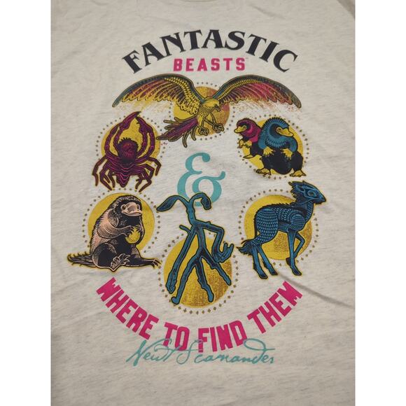 Fantastic Beasts & Where to Find Them New Heathered Short Sleeve Tee medium - Picture 2 of 5